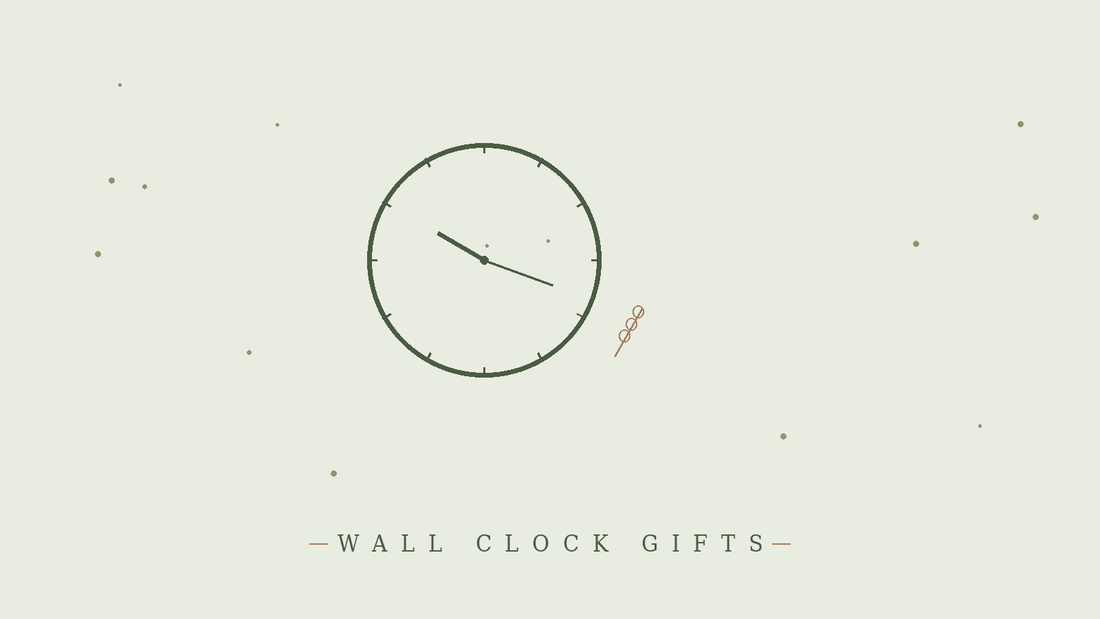 Minimalist line-art illustration of a customized wall clock