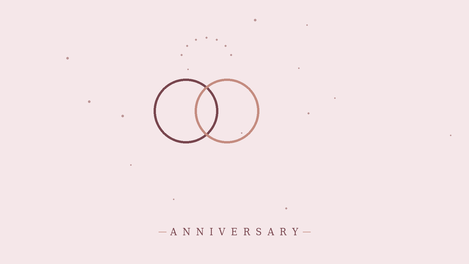 Minimalist line-art illustration of two interlocking wedding rings for an anniversary gift guide