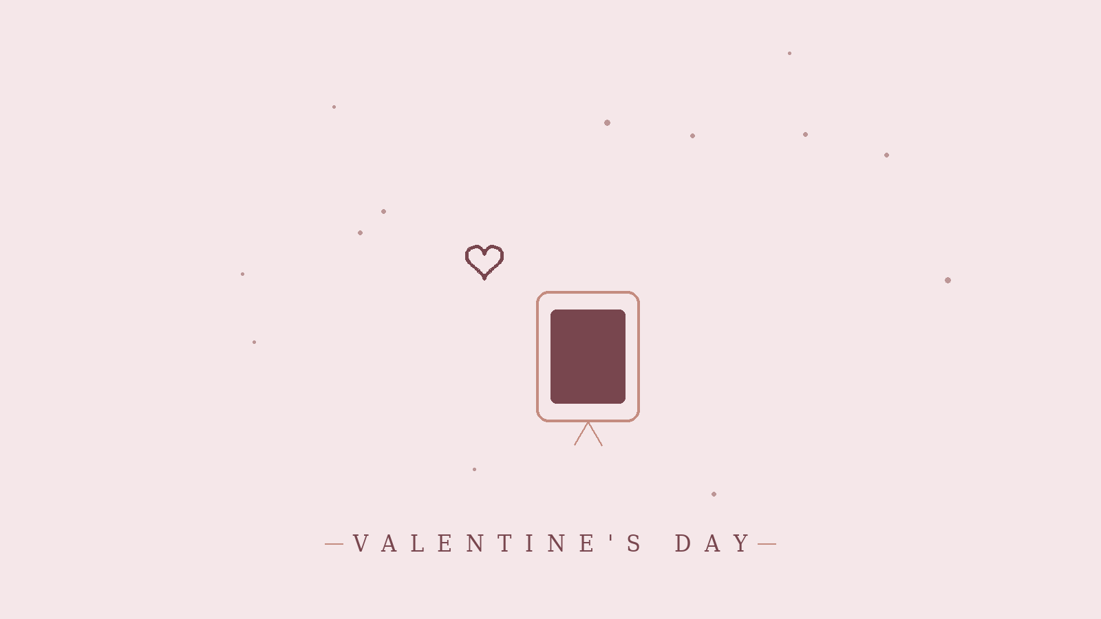 Minimalist line-art illustration of a heart beside a small photo frame for a Valentine's Day gift guide