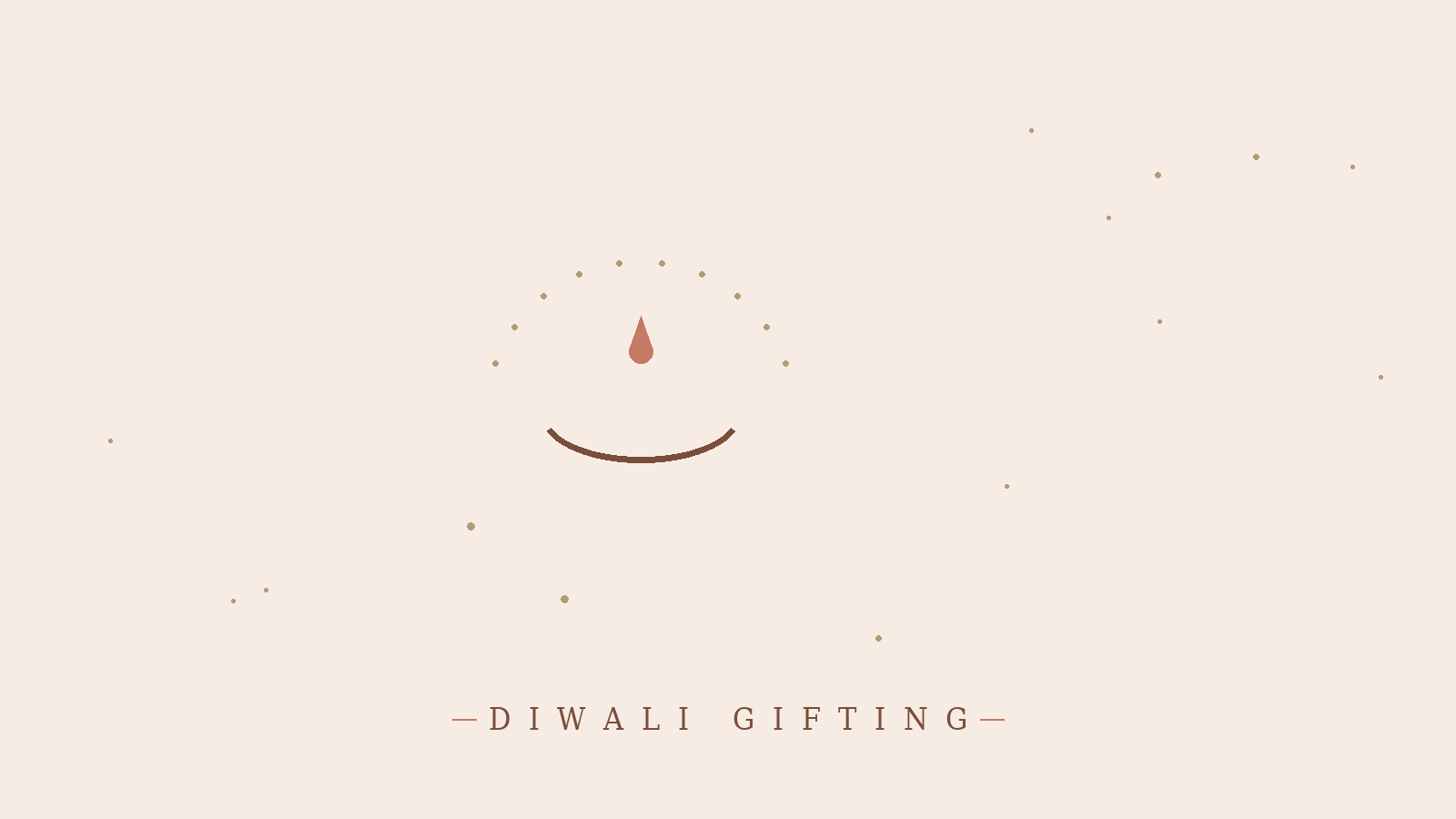 Minimalist line-art illustration of a diya lamp for a Diwali gifting guide