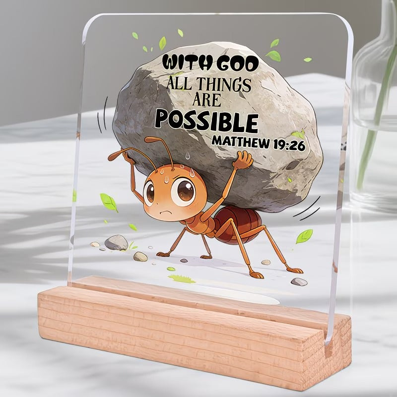 Christian faith acrylic desk plaque gift