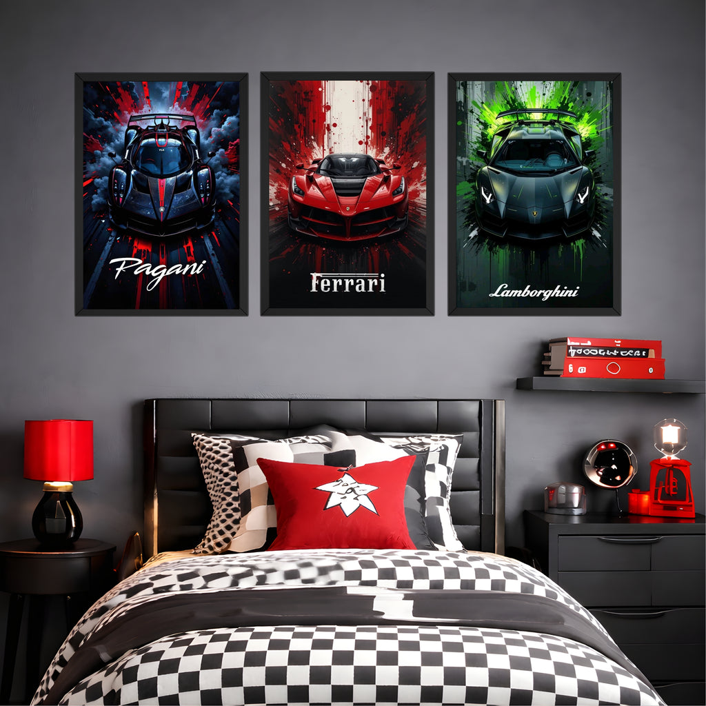 Pagani Hypercar Wall Art Frame | 300 DPI HD Automotive Print Frame