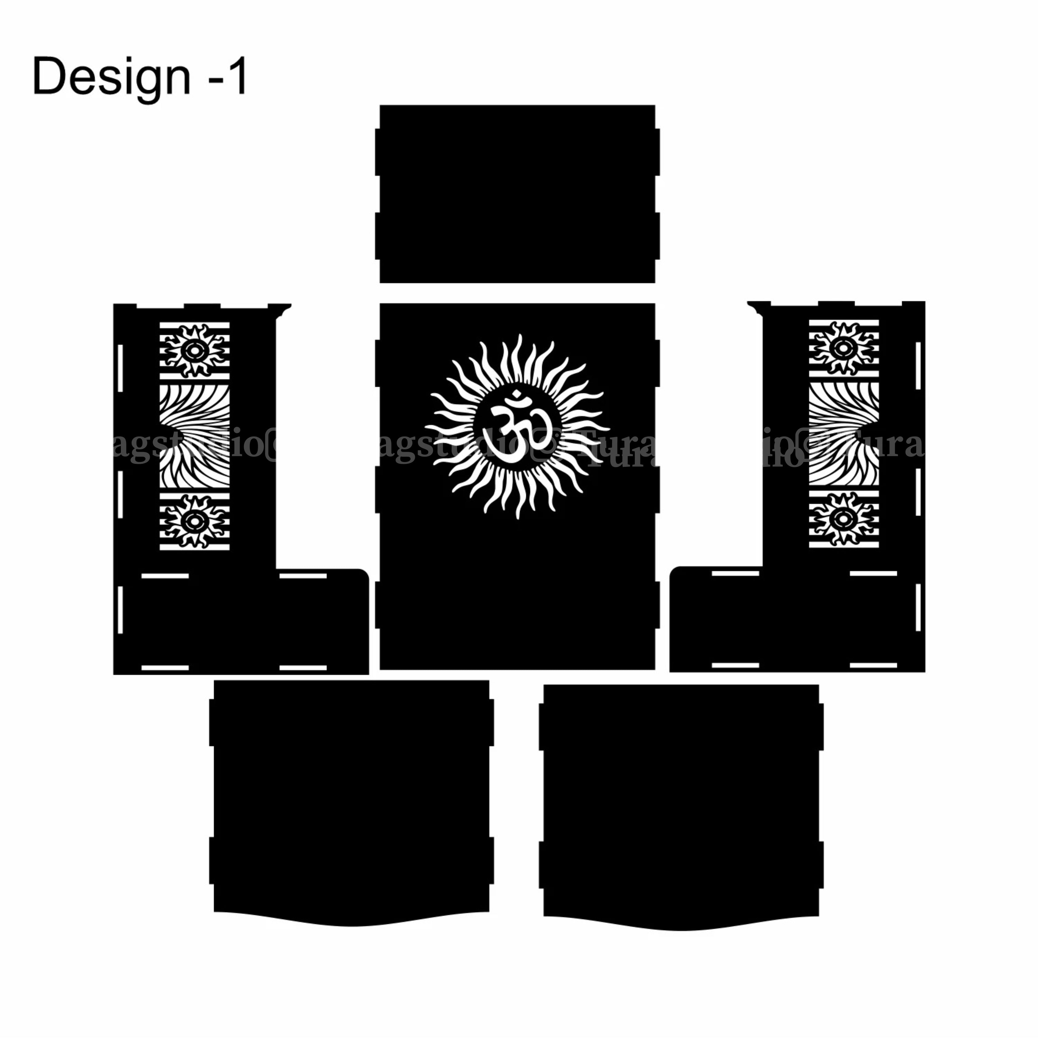 Temple File Bundle - 5 Design in Bundle Cdr, Svg, Dxf, Ai Turagstudio