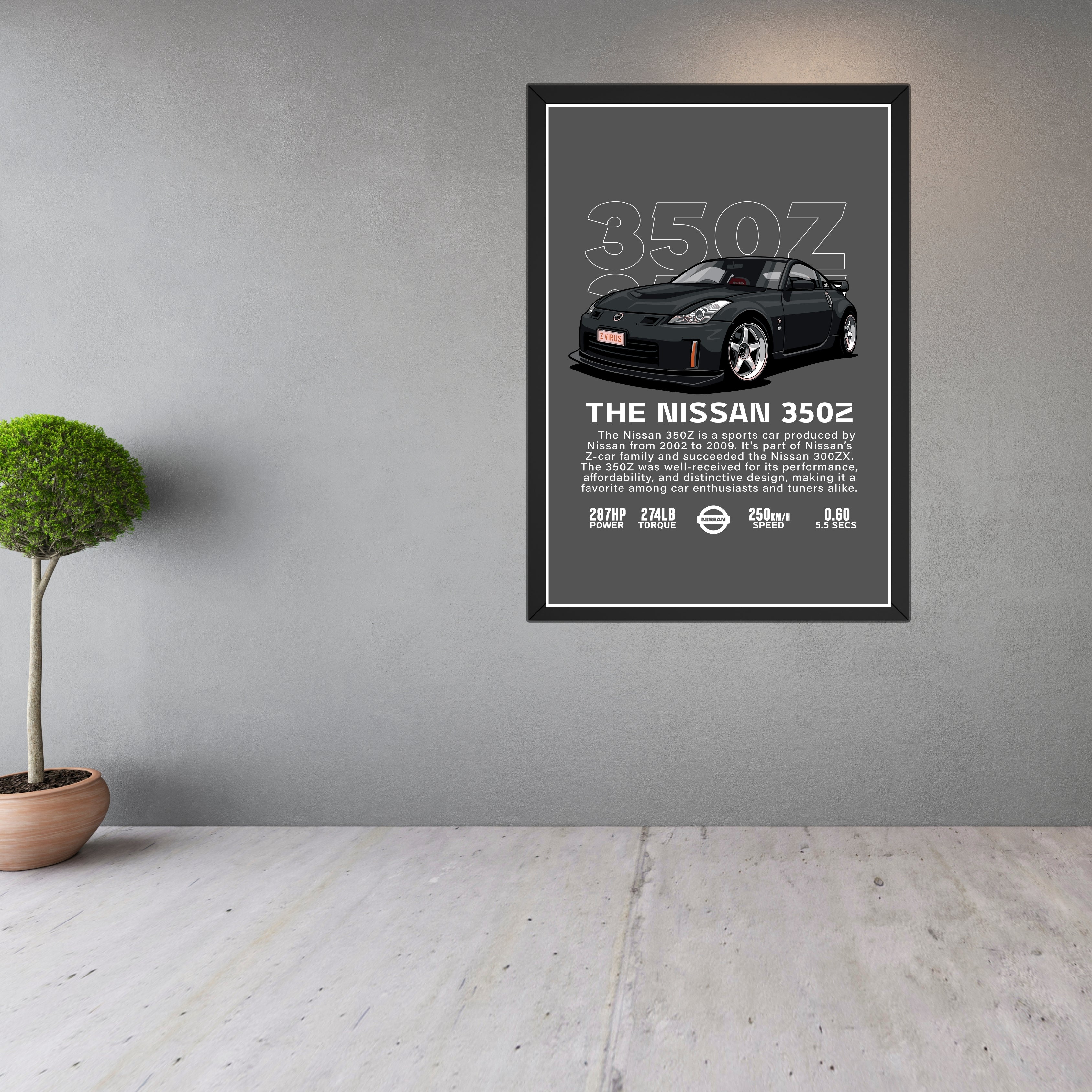 Nissan 350Z Framed Wall Art Poster Frame Turagstudio