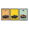 Classic Muscle Car Wall Art – 3 Panel Picture Frame Set (9 × 13 Inch) Turagstudio