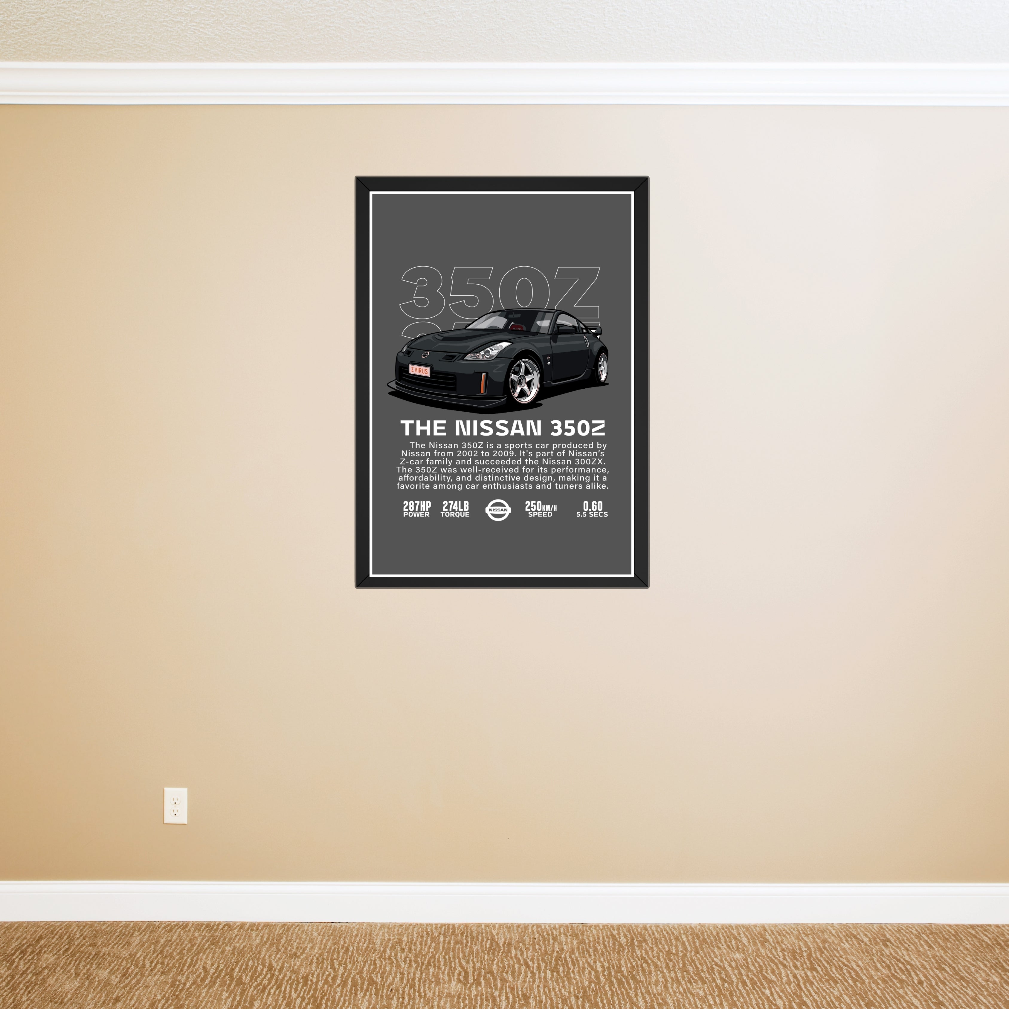 Nissan 350Z Framed Wall Art Poster Frame Turagstudio