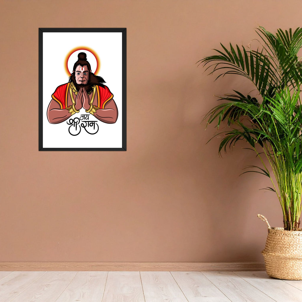 Lord Hanuman Wall Frame (9 x 13 Inch) – HD 300 DPI Print with Glass Acrylic Turagstudio
