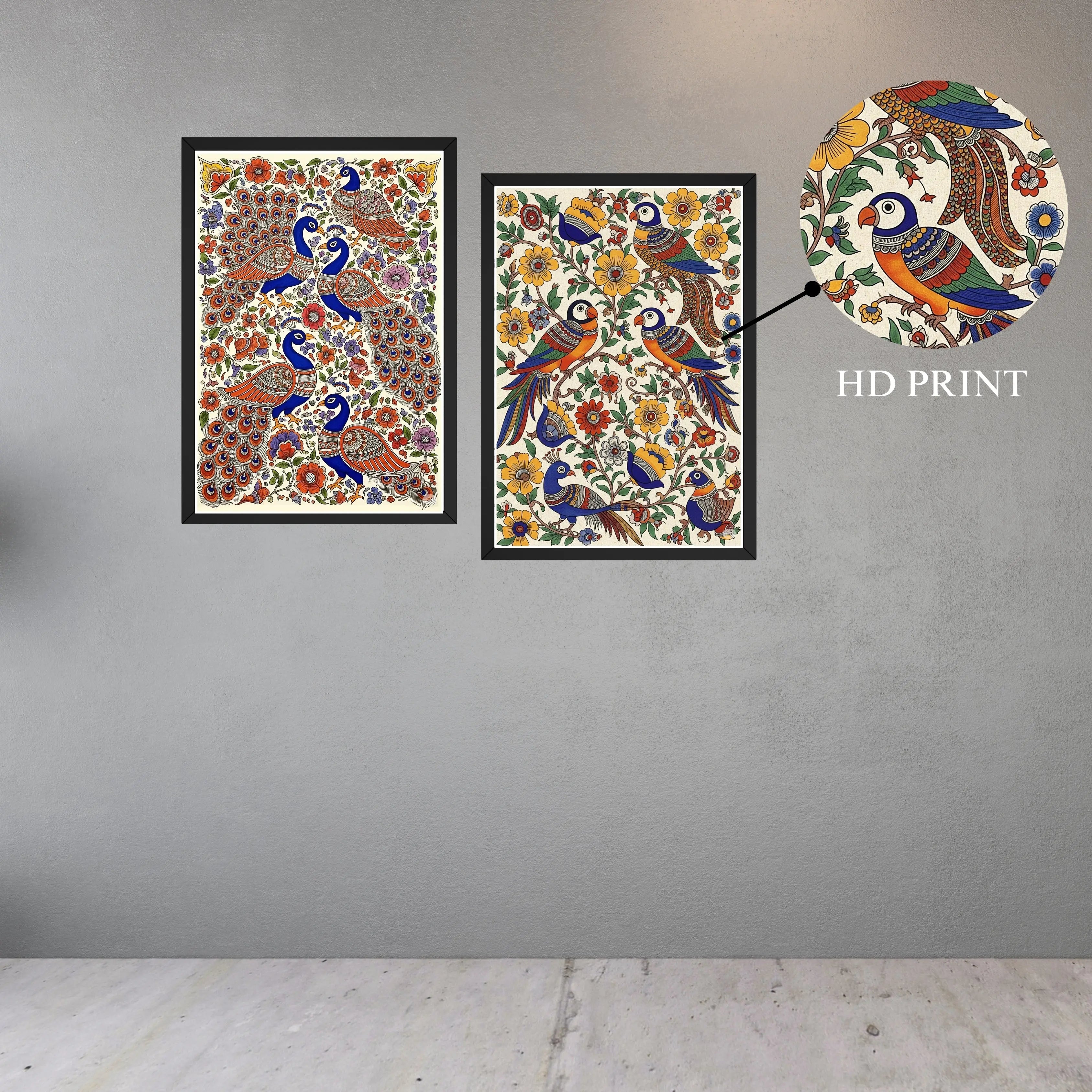 Madhubani Chitrakala Wall Art Set Photo Frame – Art from the Heart of India Turagstudio