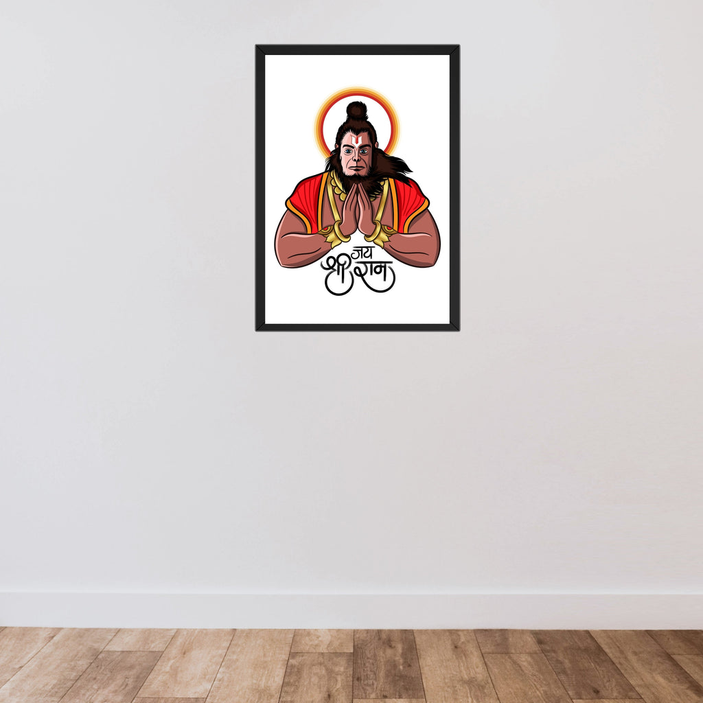 Lord Hanuman Wall Frame (9 x 13 Inch) – HD 300 DPI Print with Glass Acrylic Turagstudio