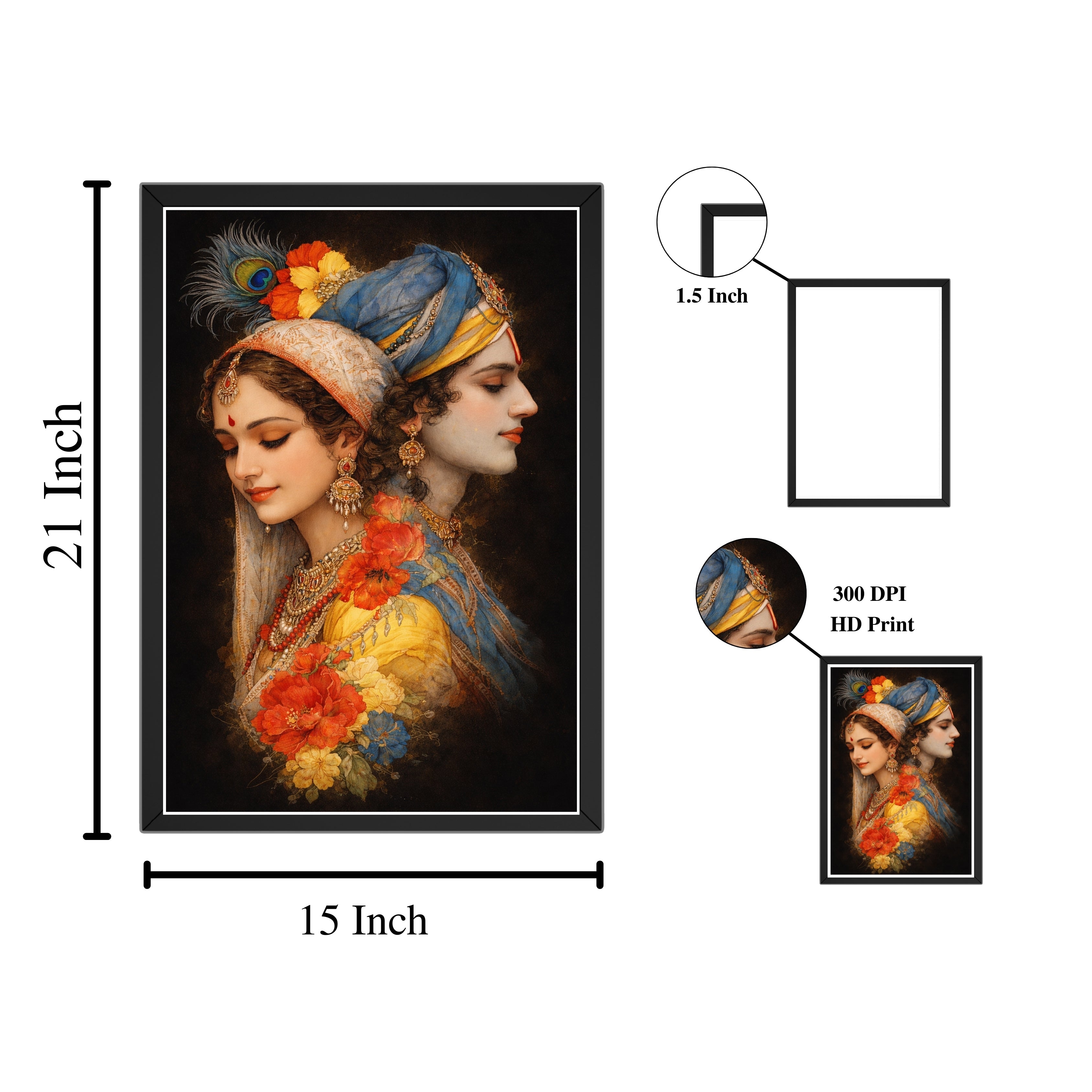 Premium Spiritual Wall Décor (15×21 Inch Black, 300 DPI HD Print) Turagstudio