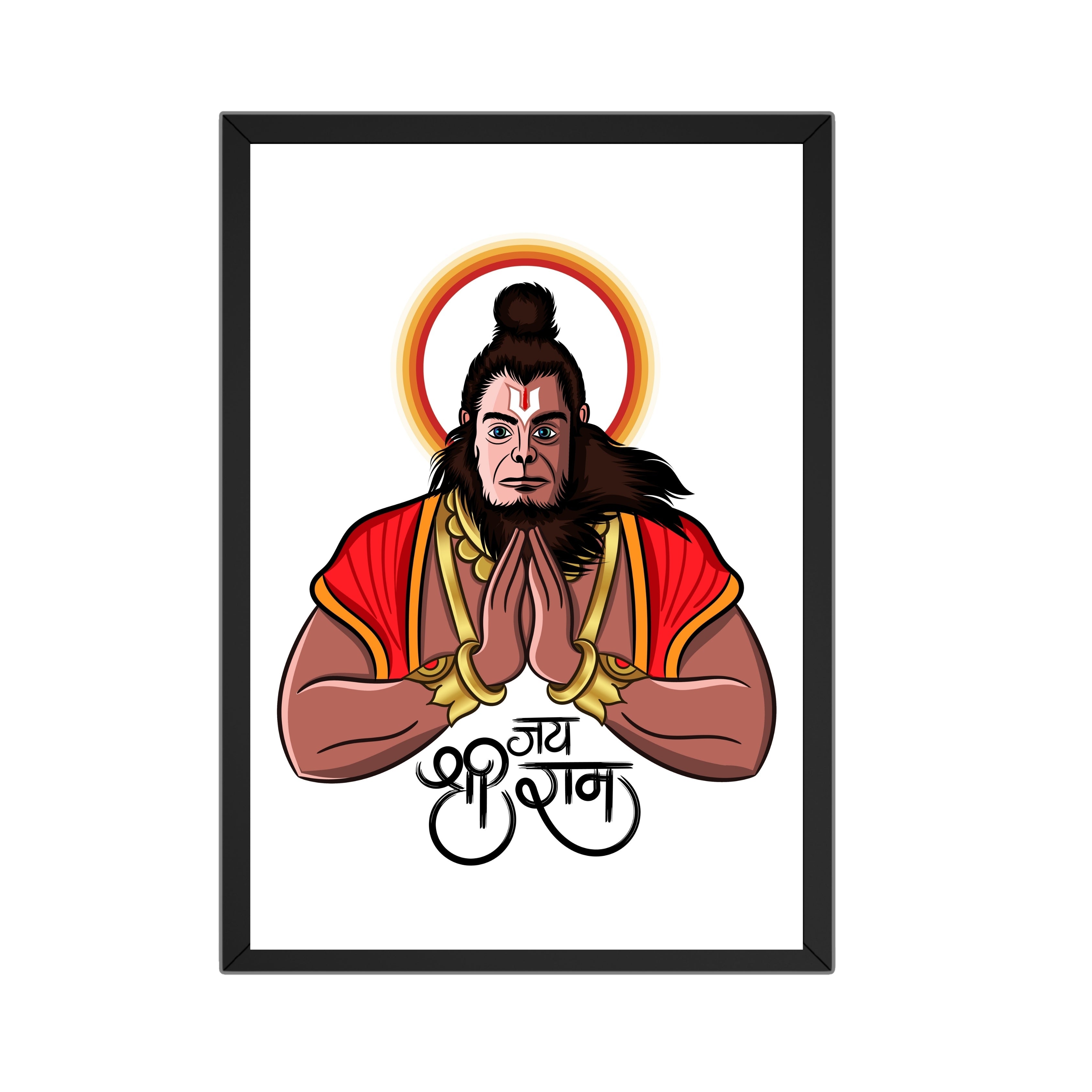 Lord Hanuman Wall Frame (9 x 13 Inch) – HD 300 DPI Print with Glass Acrylic Turagstudio