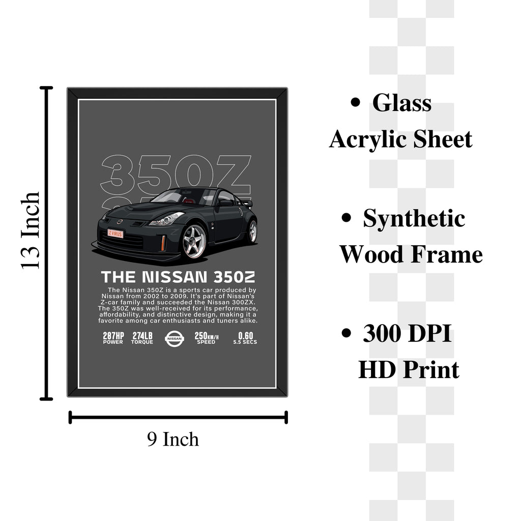 Nissan 350Z Framed Wall Art Poster Frame Turagstudio