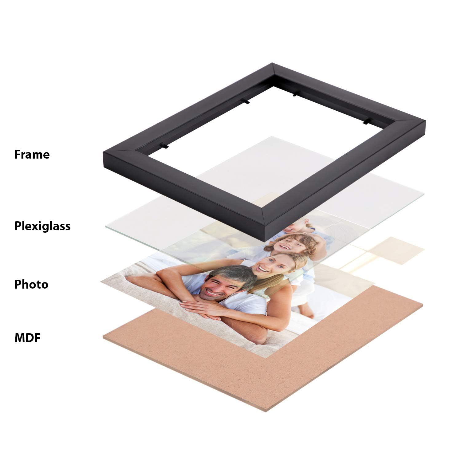 Set of 4 Black 4x4 Inch Mini Picture Frames