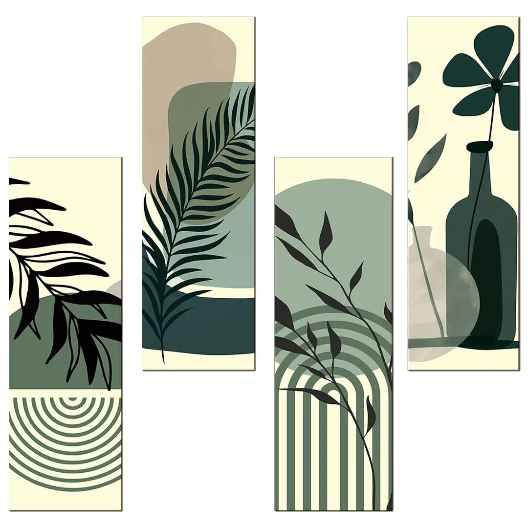 Modern Botanical Wall Art Set of 4 Mdf Panel Turagstudio