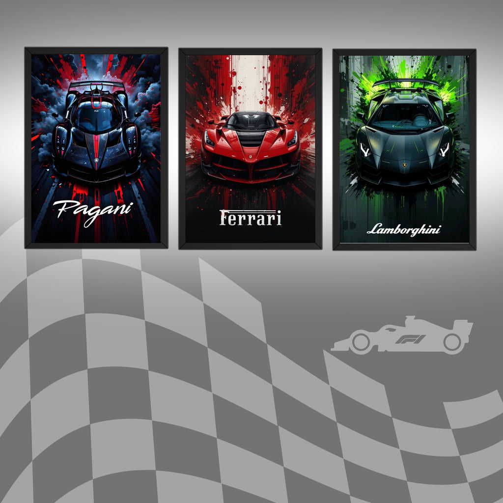 Pagani Hypercar Wall Art Frame | 300 DPI HD Automotive Print Frame