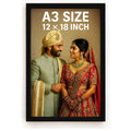 Customized Rectangular Photo Frame with A3 Size Single Photo | Personalized Gift for Birthday, Anniversary, Wedding, Couples, Friend | (,Black,12X18)