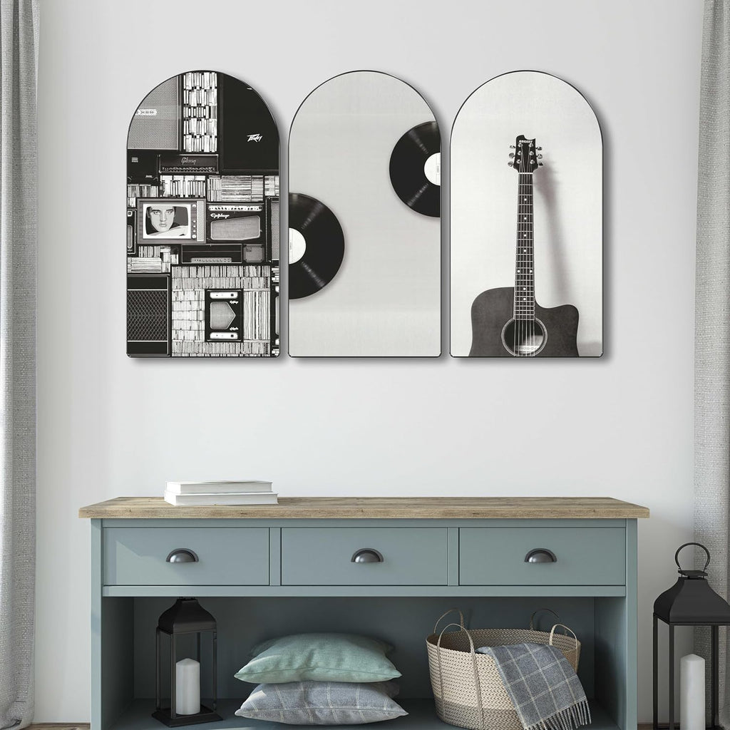 Musical Theme Wall Art 3 Panel Set Painting on MDF Turagstudio