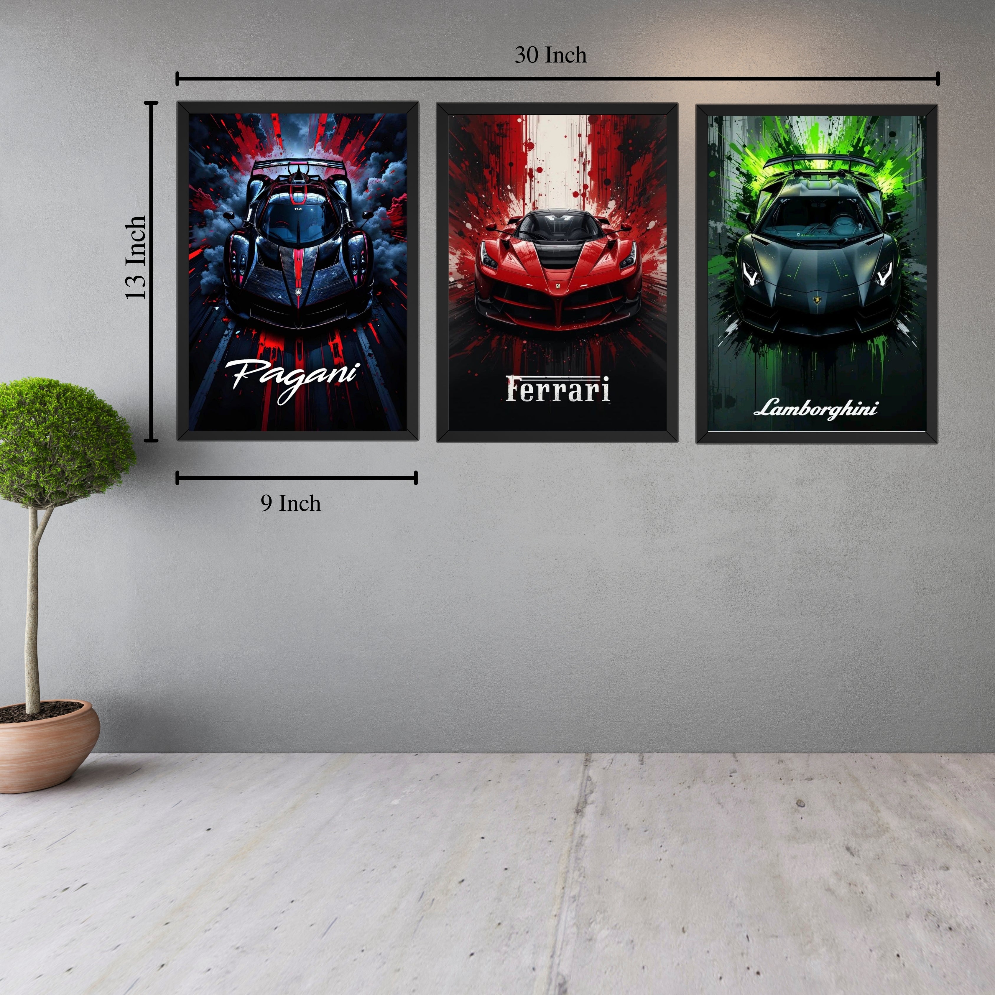 Pagani Hypercar Wall Art Frame | 300 DPI HD Automotive Print Frame