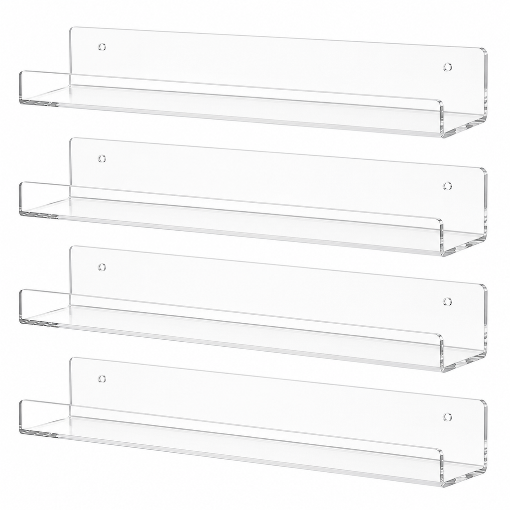 Acrylic Floating Wall Shelves – Heavy Duty Display Shelf for Home, Kitchen & Living Room | Turag