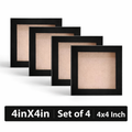 Set of 4 Black 4x4 Inch Mini Picture Frames