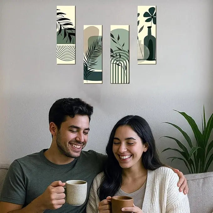 Modern Botanical Wall Art Set of 4 Mdf Panel Turagstudio