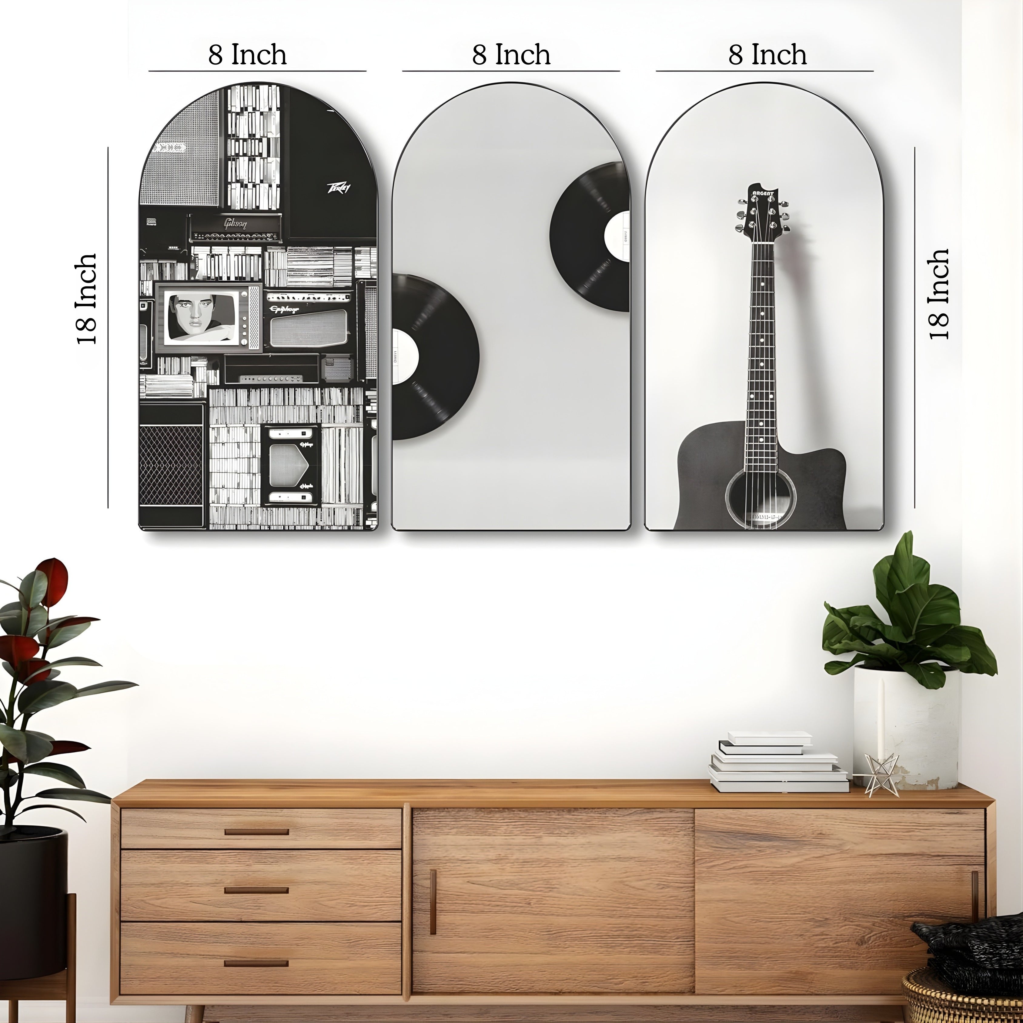 Musical Theme Wall Art 3 Panel Set Painting on MDF Turagstudio