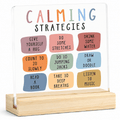 Calm Down Strategies Acrylic Desk Plaque – Mental Health Coping Tool - TuragStudio