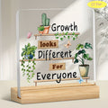 Growth Looks Different For Everyone Plant Acrylic Desk Plaque – Botanical Motivational Decor - TuragStudio