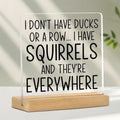 I Don't Have Ducks, I Have Squirrels – Funny Acrylic Desk Sign - TuragStudio