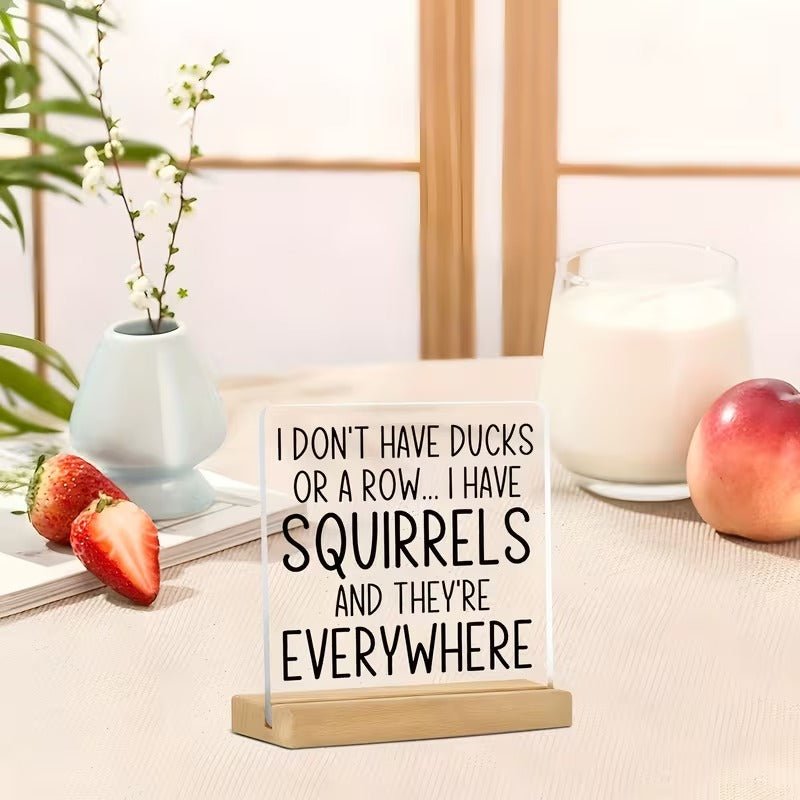 I Don't Have Ducks, I Have Squirrels – Funny Acrylic Desk Sign - TuragStudio