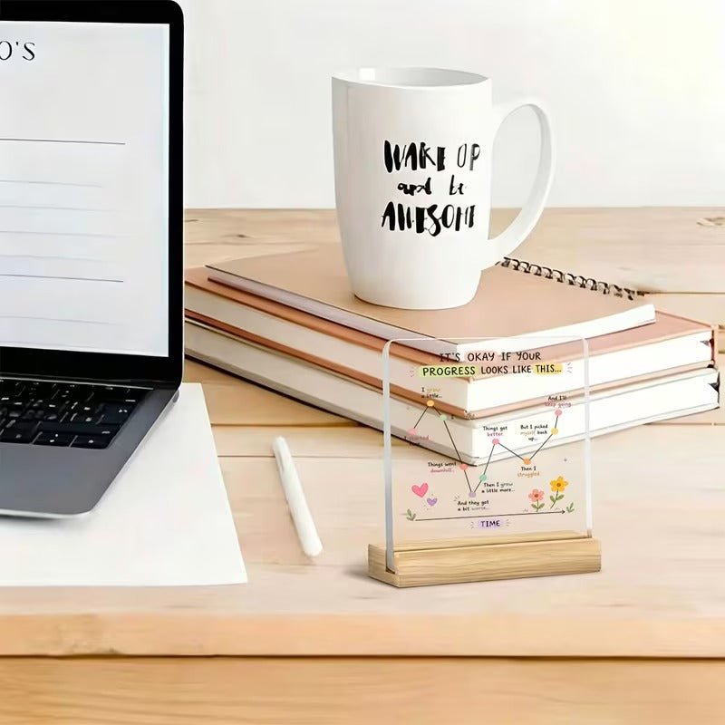 It's Okay If Your Progress Looks Like This – Motivational Journey Acrylic Sign - TuragStudio