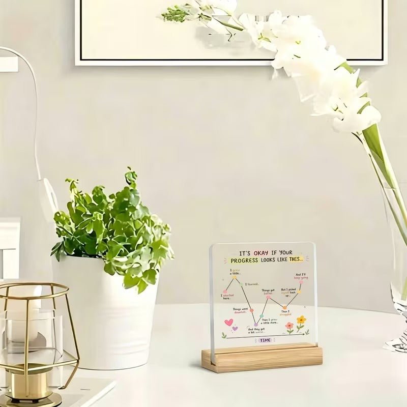 It's Okay If Your Progress Looks Like This – Motivational Journey Acrylic Sign - TuragStudio