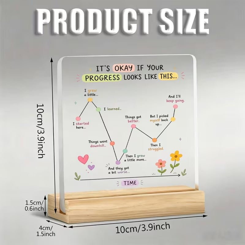 It's Okay If Your Progress Looks Like This – Motivational Journey Acrylic Sign - TuragStudio