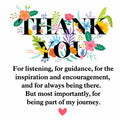 Thank You For Being Part Of My Journey Acrylic Desk Plaque