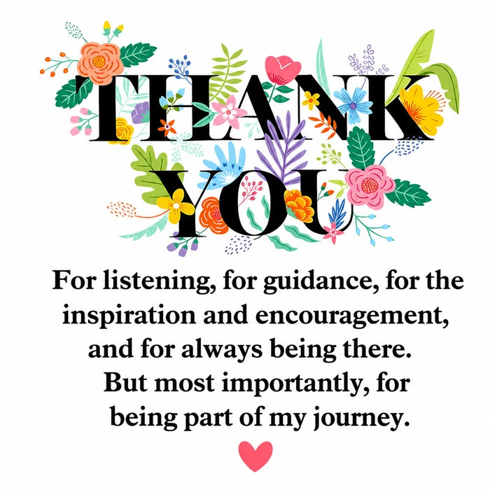 Thank You For Being Part Of My Journey Acrylic Desk Plaque