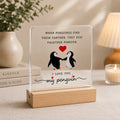 When Penguins Find Their Partner Acrylic Desk Plaque