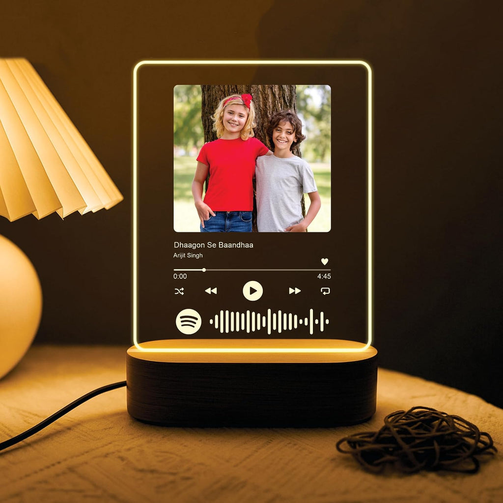 Personalized Spotify Photo Frame with LED Light – Custom Acrylic Music Plaque