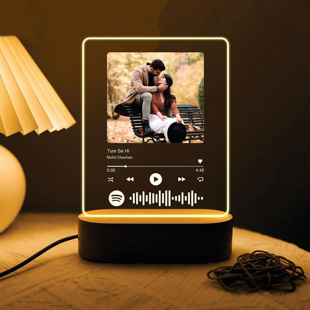 Personalized Spotify Photo Frame with LED Light – Custom Acrylic Music Plaque