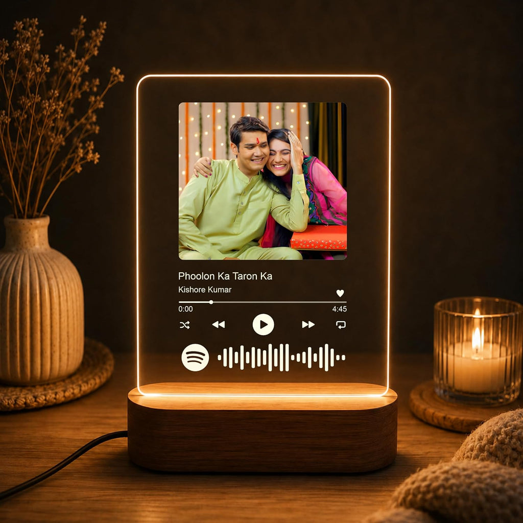 Personalized Spotify Photo Frame with LED Light – Custom Acrylic Music Plaque