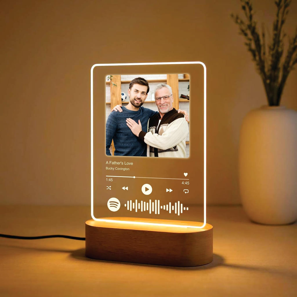 Personalized Spotify Photo Frame with LED Light – Custom Acrylic Music Plaque