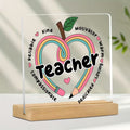 Teacher Heart Pencil Acrylic Desk Plaque – Appreciation Gift Decor - TuragStudio