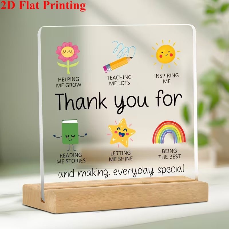 Thank You for Helping Me Grow – Teacher Appreciation Acrylic Plaque - TuragStudio