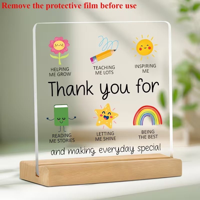 Thank You for Helping Me Grow – Teacher Appreciation Acrylic Plaque - TuragStudio