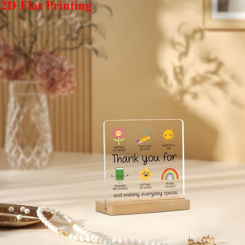Thank You for Helping Me Grow – Teacher Appreciation Acrylic Plaque - TuragStudio