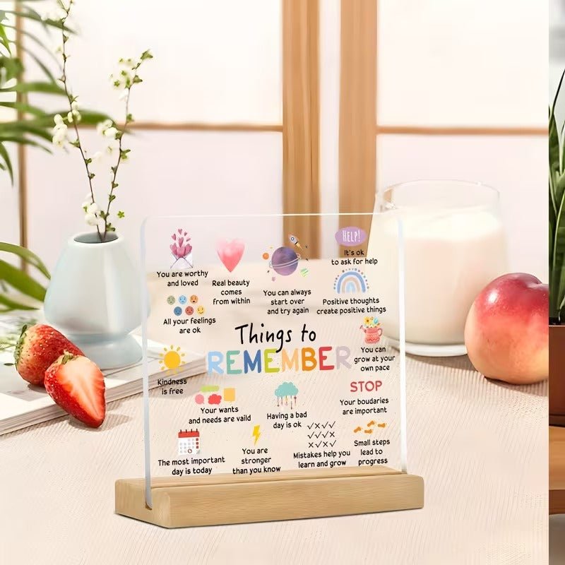 Things to Remember – Mental Health Reminder Acrylic Desk Sign - TuragStudio