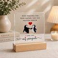 When Penguins Find Their Partner Acrylic Desk Plaque | Cute Couple Love Gift - TuragStudio