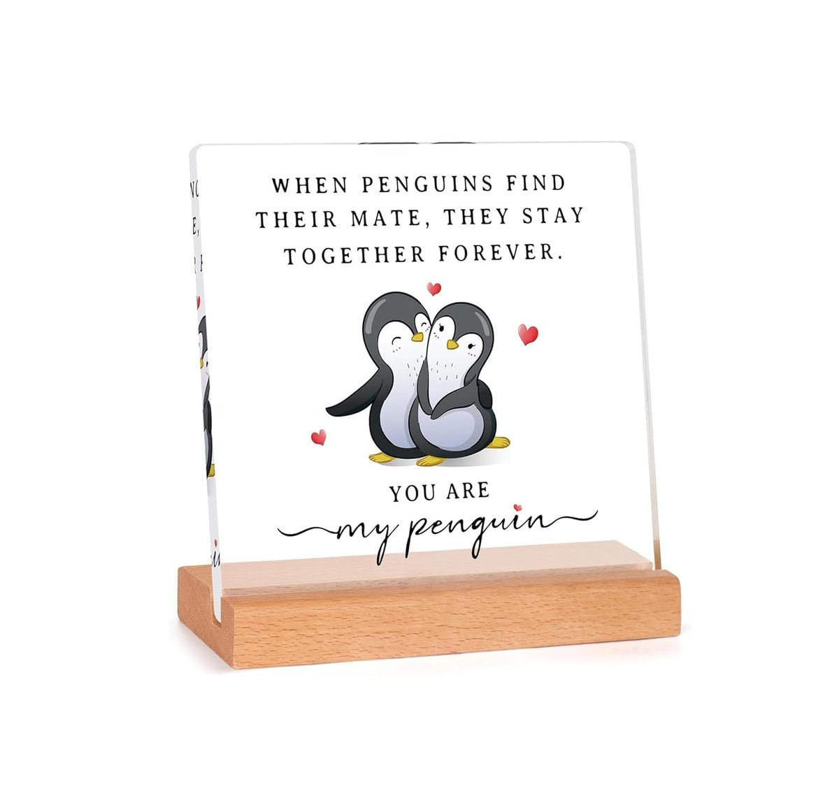 You Are My Penguin Acrylic Desk Plaque – Cute Couple Love Quote Decor - TuragStudio